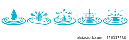 Water droplet fall logos 136337388
