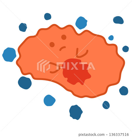 Cute cell under oxidative stress 136337516
