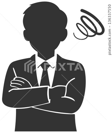 Thinking businessman silhouette Thinking businessman silhouette 136337550