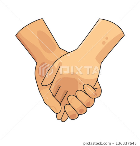 Illustration of Holding hands Illustration of Holding hands 136337643