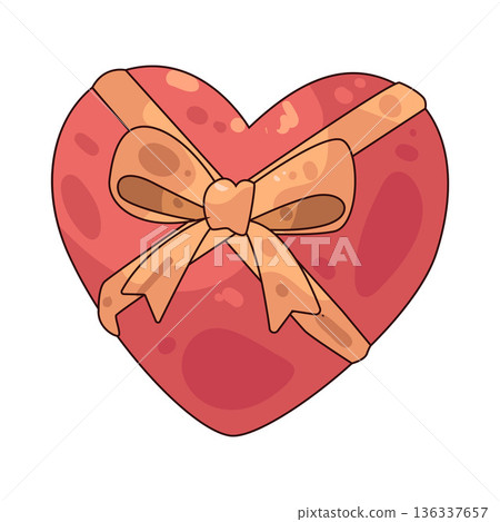 Illustration of heart gift 136337657