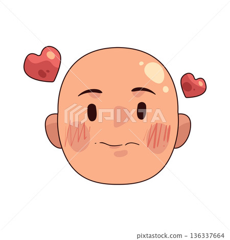 Illustration of blushing face Illustration of blushing face 136337664