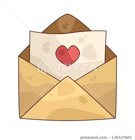 Illustration of Love Letter Open Illustration of Love Letter Open 136337665