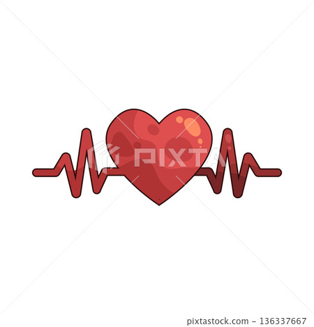 Illustration of heart pulse Illustration of heart pulse 136337667