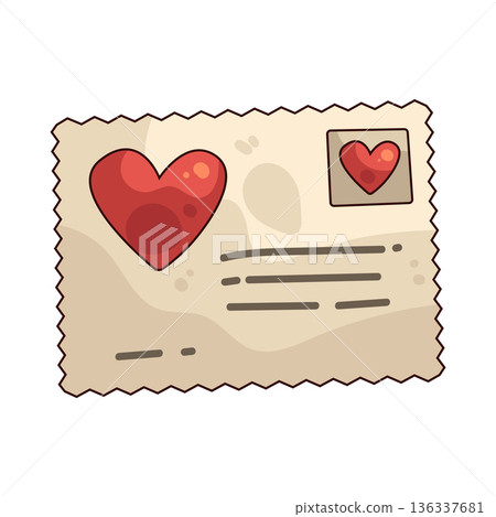 Illustration of postcard heart Illustration of postcard heart 136337681