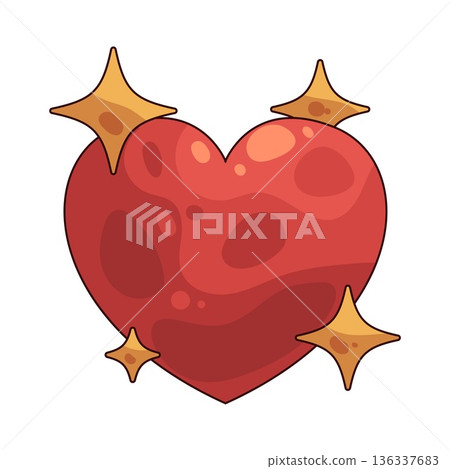 Illustration of Heart sparkle Illustration of Heart sparkle 136337683