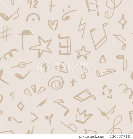 Seamless pattern with musical symbols and elements 136337718