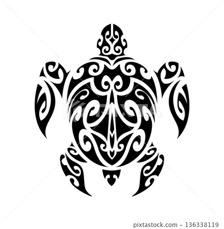 Maori sea turtle animal warrior graphic black tattoo or print. Samoan tribe graphic decoration, Polynesian tribal abstract symbol. Maori ethnic black tattoo Maori sea turtle animal warrior graphic black tattoo or print. Samoan tribe graphic decoration, Polynesian tribal abstract symbol. Maori ethnic black tattoo 136338119