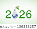 Happy new year 2026 ecology and saving energy concept, Elements of this image furnished by NASA 136338257