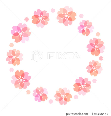 Cute Sakura Flower Wreath 136338447