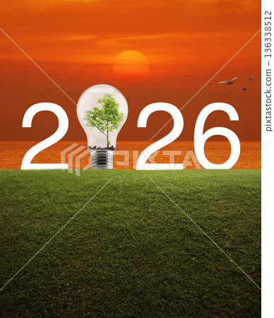 Happy new year 2026 ecological cover concept 136338512
