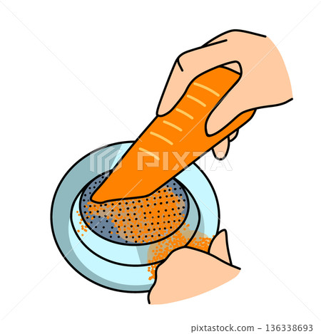Illustration of grating carrots | Cooking and cooking process 136338693
