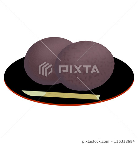 Illustration of peony mochi 136338694