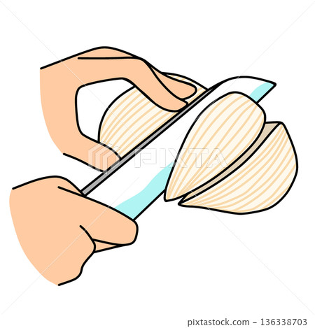 切洋蔥示意圖 | 烹飪及烹飪過程 136338703