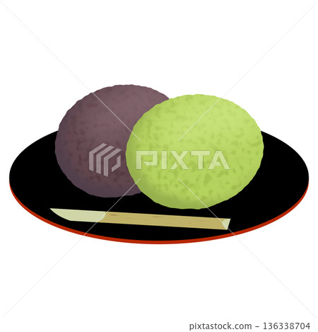 Illustration of peony mochi 136338704