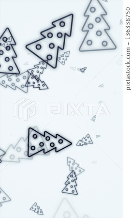 A soft minimal pattern of outlined Christmas trees scattered across a bright, airy background A soft minimal pattern of outlined Christmas trees scattered across a bright, airy background 136338750