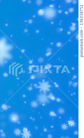 Soft falling white snowflakes drifting across a bright blue winter background Soft falling white snowflakes drifting across a bright blue winter background 136338752