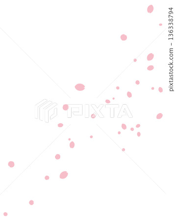 Simple illustration of cherry blossom petals falling [vertical] 136338794