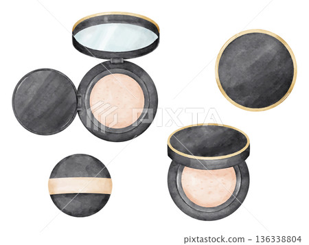 Watercolor style cushion foundation illustration set 136338804