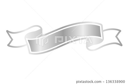 Silver sophisticated ribbon frame glossy header banner 136338900