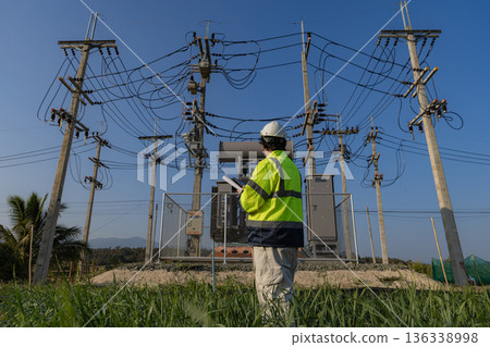 Electrical engineer working in site 136338998