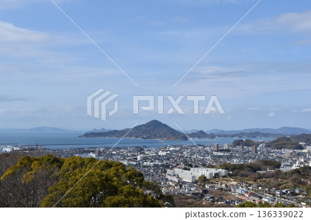 View of the Seto Inland Sea from Matsuyama General Park's observation tower View of the Seto Inland Sea from Matsuyama General Park's observation tower 136339022