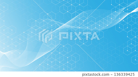 Abstract boxes background. Modern technology with square mesh. Geometric on white background with lines. Cube cell. Vector illustration 136339425
