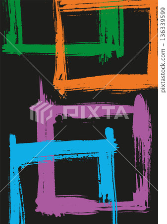 Colorful Brush Frame Abstract vector Pattern Colorful Brush Frame Abstract vector Pattern 136339599