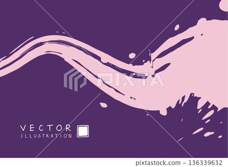 Abstract ink background. Chinese calligraphy art style, coral paint stroke texture on purple paper. 136339632