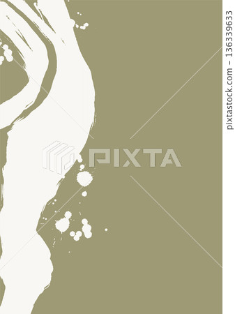 Minimal beige ink brush vector background 136339633