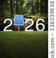 Happy new year 2026 green ecology and saving energy concept, Generative AI 136339638