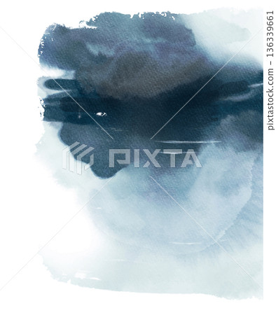 Moody Blue Watercolor Landscape Wash Vector Moody Blue Watercolor Landscape Wash Vector 136339661