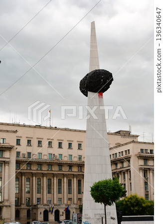 Revolution Square, former Communist Party Headquarters, Resurrection Monument, Bucharest, Romania Revolution Square, former Communist Party Headquarters, Resurrection Monument, Bucharest, Romania 136340647