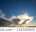 Sky photo, large clouds, sunset, gradation 136340805
