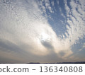 Sky photo, scale clouds, sunset, gradation 136340808