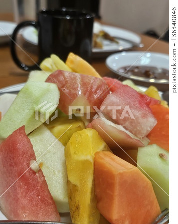 This is traditional food from Indonesia named Rujak Buah This is traditional food from Indonesia named Rujak Buah 136340846