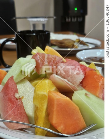 This is traditional food from Indonesia named Rujak Buah This is traditional food from Indonesia named Rujak Buah 136340847