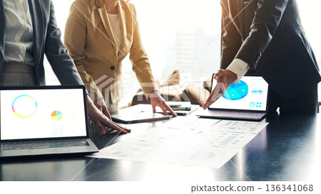Group of business people meeting in office Group of business people meeting in office 136341068