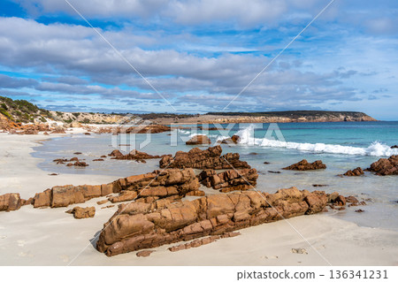 Stokes Bay Beach with white sand and turquoise water, Australia 136341231