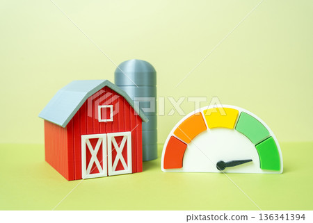 High farm efficiency. Good income indicators, optimistic forecasts for agricultural industry growth. Agribusiness success shows productivity gains, technology use, and stable food production 136341394