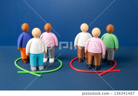 Society is divided into two camps on the issue. Public debate reflects polarization. Social choice, opinion contrast and civic dialogue influence collective decisions. Society is divided into two camps on the issue. Public debate reflects polarization. Social choice, opinion contrast and civic dialogue influence collective decisions. 136341487
