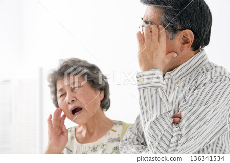 Senior couple troubled Senior couple troubled 136341534