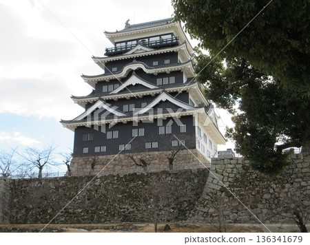 Fukuyama Castle in Fukuyama City, Hiroshima Prefecture! The black iron-plated main tower Fukuyama Castle in Fukuyama City, Hiroshima Prefecture! The black iron-plated main tower 136341679