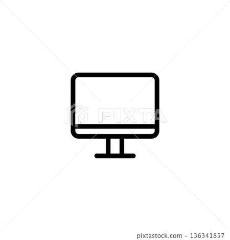 Simple icon of school, study, classroom (desktop computer) 136341857