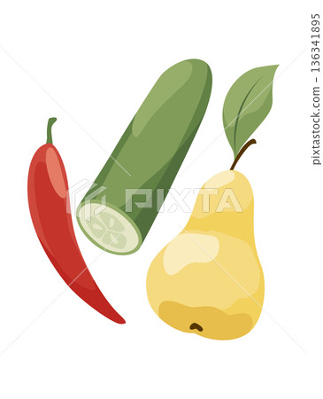 A Colorful Selection of Fresh and Delicious Vegetables and Fruits A Colorful Selection of Fresh and Delicious Vegetables and Fruits 136341895