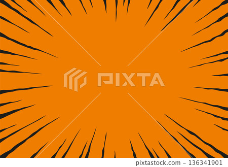 Comic book background featuring black speed lines radiating outward from it, creating an zoom visual effect 136341901