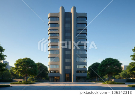modern building in the park 136342318