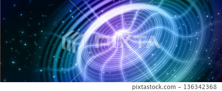 Abstract neon blue tech ripple circles on dark bg Abstract neon blue tech ripple circles on dark bg 136342368