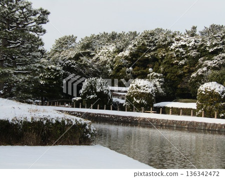Snow scene at Inage Seaside Park 136342472