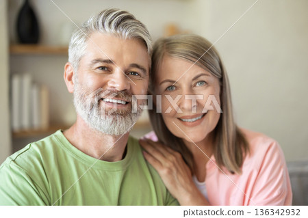 Portrait of mature man and woman bonding 136342932